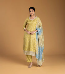 Lemon Yellow Embroidered Festive Kurta Set-RC5625
