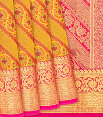 Mustard Handloom Lino Varna Silk Saree Floral Vine Motifs