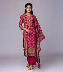 Pink Printed Festive Kurta Set-RC5583