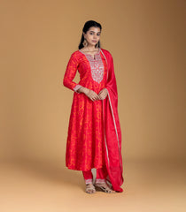 Bright Pink Embroidered Anarkali Set-RC5622