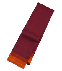 Maroon Handloom Kanchipuram Silk Saree With Comb tooth Border-KA12392