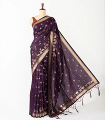Burgundy Woven Art Soft Silk Saree With Deer Motifs-BL4395