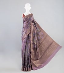 Multi Colour Woven Art Tussar Saree With Printed Floral Motifs-BL3971