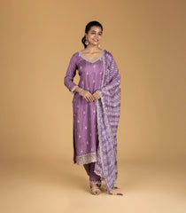 Lavender Embroidered Festive Kurta Set-RC5621