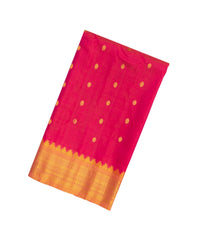 Red Handloom Gadwal Silk Saree With Buttas & Temple Border-GA0232