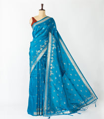 Blue Woven Art Soft Silk Saree With Deer Motifs-BL4394