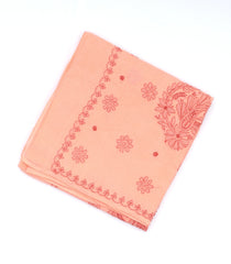 Peach Chikankari Embroidered Cotton Saree With Floral Motifs