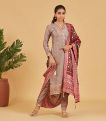 Festive Grey Embroidered Kurta Set