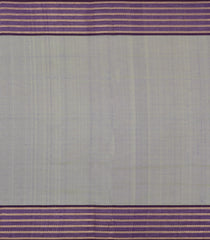 Grey Handloom Silk Cotton Saree With Buttas & Contrast Border-SC4434