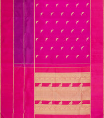 Hot Pink Handloom Kanchipuram Silk Saree With Buttas-KA15209