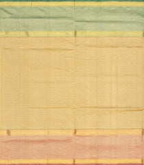 Beige Handloom Silk Cotton Saree With Checks & Ganga Jamuna Border-SC3687