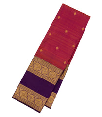 Crimson Handloom Kanchipuram Silk Saree With Buttas & Contrast Border-KA13994