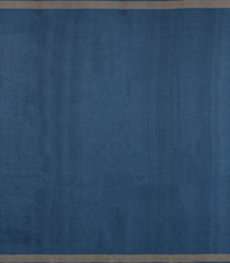 Steel Blue Woven Tussar Silk Saree With Floral Motifs-TU3258