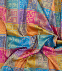 Multi Color Woven Kanchipuram Silk Saree With Bomkai Motifs-KA14970