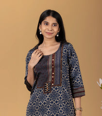 Indigo Printed Kurta-KR0855