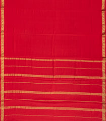 Red Woven Mysore Crepe Pure Zari Silk Saree With Floral Zari Border-MS3139