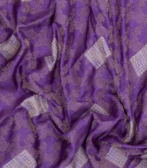 Lilac Printed Synthetic Dola Silk Saree With Floral Motifs -SY0150