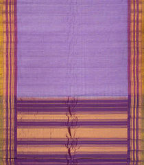 Lavender Handloom Gadwal Silk Cotton Saree With Contrast Border-GA0191