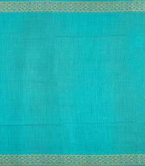 Turquoise Printed Synthetic Dola Silk Saree With Zari Stripes & Border-SY0393