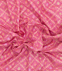 Peach Handloom Banarasi Silk Saree With Meena Floral Motifs-BE1921