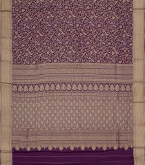 Dark Purple Woven Mysore Silk Saree With Peacock Vine Motifs-MS3305