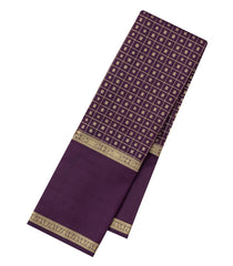 Dark Purple Handloom Kanchipuram Silk Saree With Zari Checks-KA15188