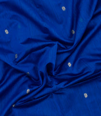 Blue Handloom Maheswari Silk Cotton Saree With Floral Buttas-SC4927