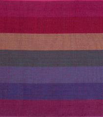 Multi Colour Handloom Linen Saree With Stripes-LI0740