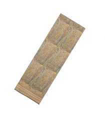Beige Printed Chanderi Cotton Saree With Floral Motifs-CC1736