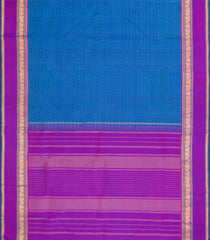 Blue Handloom Kanchipuram Silk Saree With Payadi Checks-KA13934