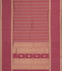 Dusty Peach Handloom Kanchi Cotton Saree With Checks-KC1847