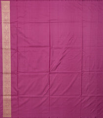 Dusty Pink Handloom Banarasi Silk Saree With Floral Motifs