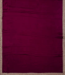 Burgundy Woven Plain Satin Saree With Embroidered Border