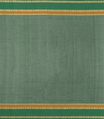 Green Handloom Silk Cotton Saree With Checks-SC4231