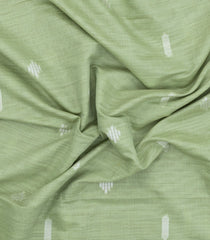 Mint Green Woven Art Linen Saree With Floral Buttas-BL5665