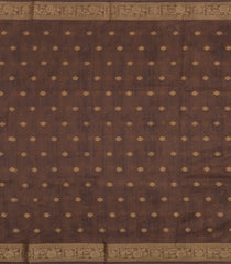 Dark Beige Printed Synthetic Dola Silk Saree With Zari Buttas & Border-SY0248