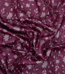 Maroon Printed Pure Silk Saree With Floral Motifs-PS0772