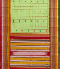 Light Green Handloom Korvai Kanchipuram Silk Saree With Buttas-KA15127