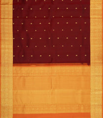 Maroon Handloom Kanchipuram Silk Saree With Buttas-KA15091