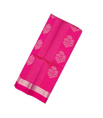 Hot Pink Handloom Soft Silk Saree With Buttas & Zari Checks-SO4196