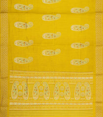 Mustard Printed Synthetic Dola Silk Saree With Zari Stripes & Border-SY0399