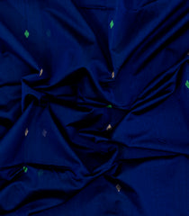 Dark Blue Handloom Maheswari Silk Cotton Saree With Buttas-SC4142