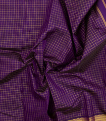 Violet Handloom Kanchipuram Silk Saree With Zari Checks-KA15223