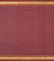 Maroon Handloom Silk Cotton Saree With Veldhari Stripes-SC4357