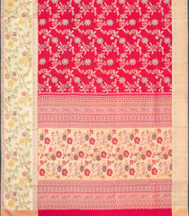 Pink Handloom Kanchipuram Bridal Silk Saree With Contrast Meena Border-KA16282