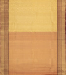 Gold Handloom Kanchipuram Silk Saree With Floral Vine Motifs-KA15633