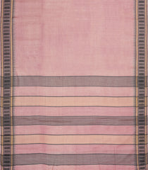 Baby Pink Woven Tussar Silk Saree With Contrast Border-TU3477