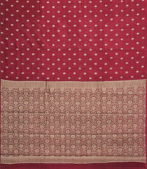 Maroon Woven Tussar Silk Saree With Floral Buttas-TU3404