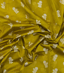 Mustard Woven Dupion Silk Saree With Floral Buttas-DS0560