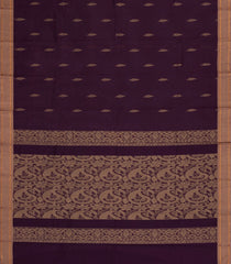 Burgundy Woven Rasipuram Cotton Saree With Buttas-RA2639